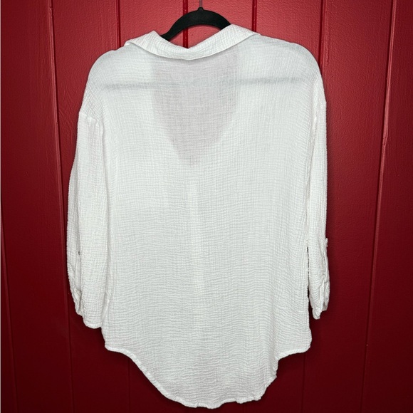 Tahiti White Textured Button-Up Shirt Women’s XL - Picture 6 of 8